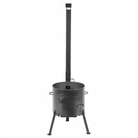 Stove with a diameter of 340 mm with a pipe for a cauldron of 8-10 liters