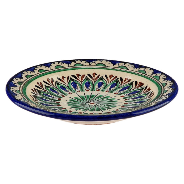 Тарелка плоская Риштанская Керамика 17 см. синяя в Абакане